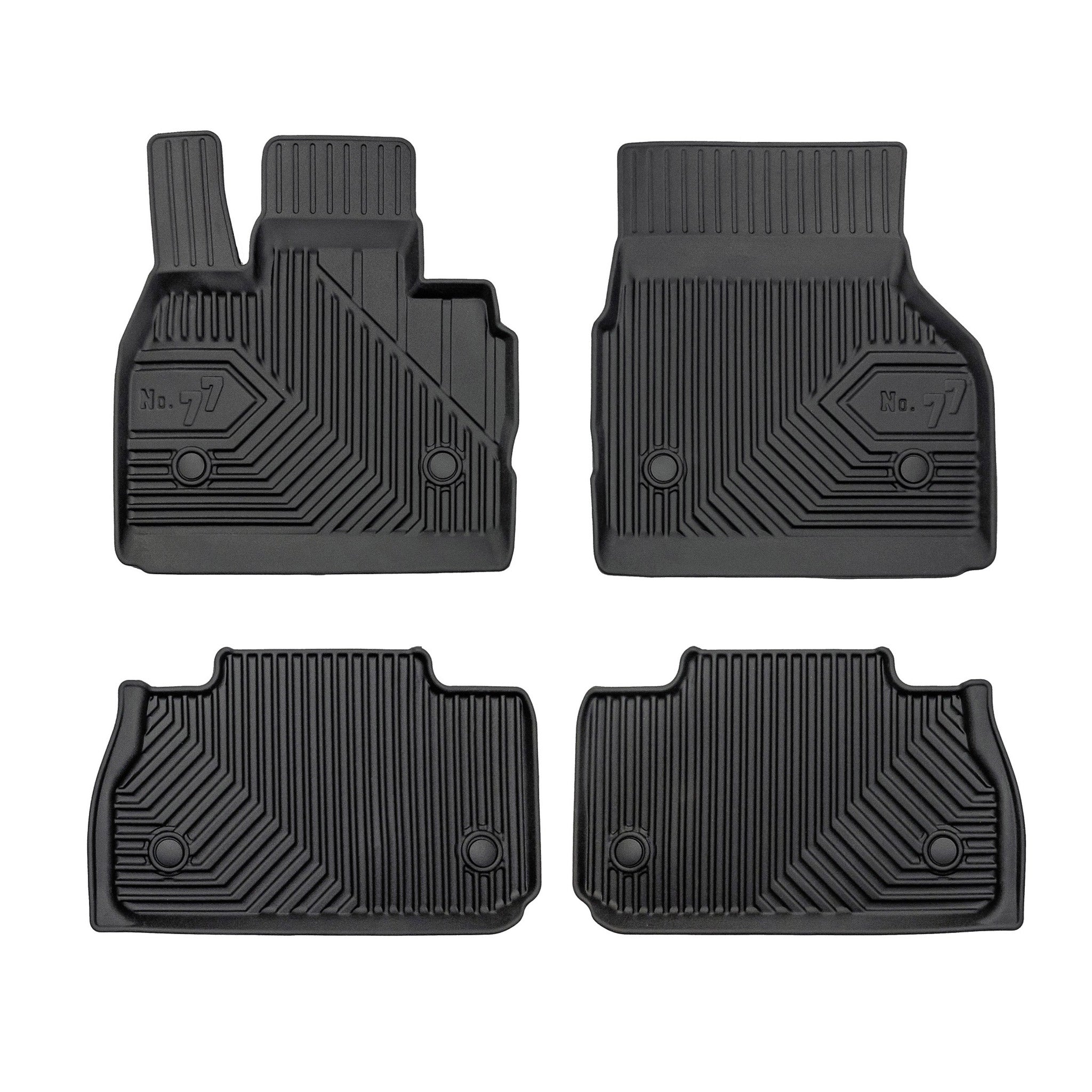 Fußmatten Gummimatten No.77 für BMW iX I20 2021-2026 TPE Gummi Schwarz 4 tlg