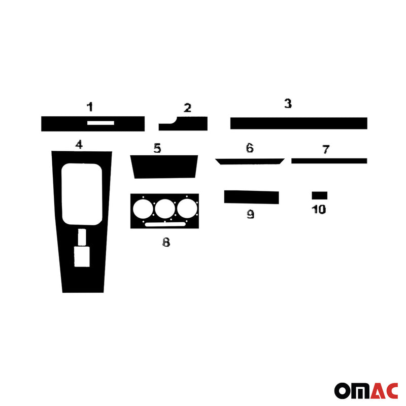 Innenraum Dekor Cockpit für Mercedes W123 1975-1986 Carbon Optik 10tlg