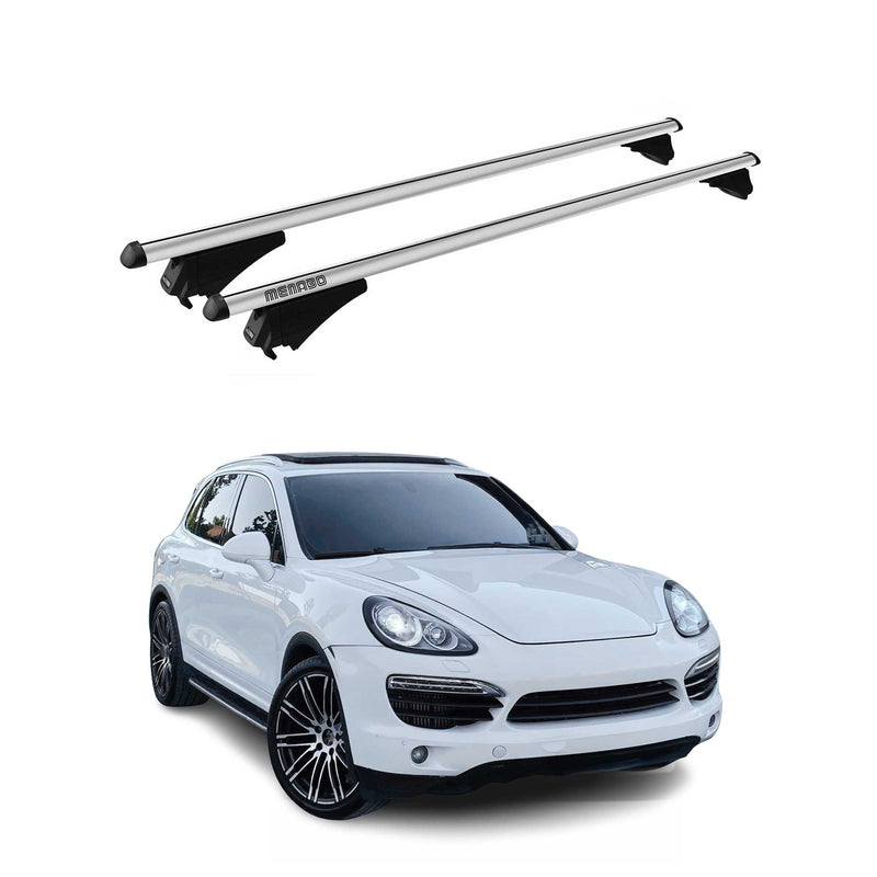 Menabo Dachträger Grundtäger für Porsche Cayenne 2010-2018 75kg Alu Silber 2 tlg