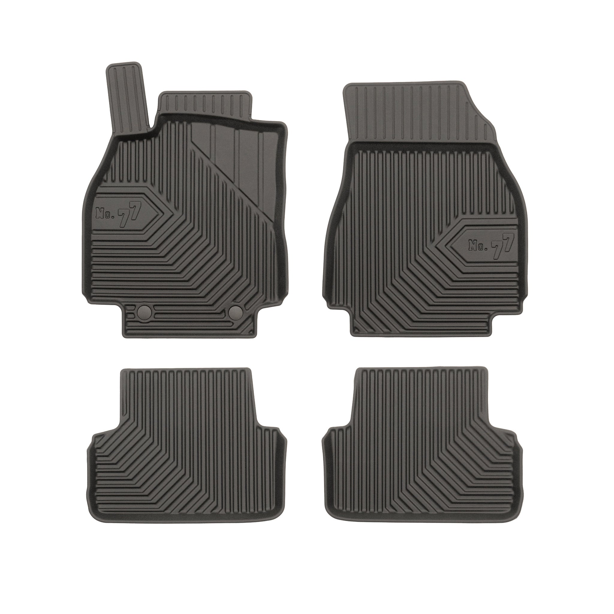 Fußmatten Gummimatten No.77 für Renault Megane II 2002-2009 TPE Schwarz 4 tlg