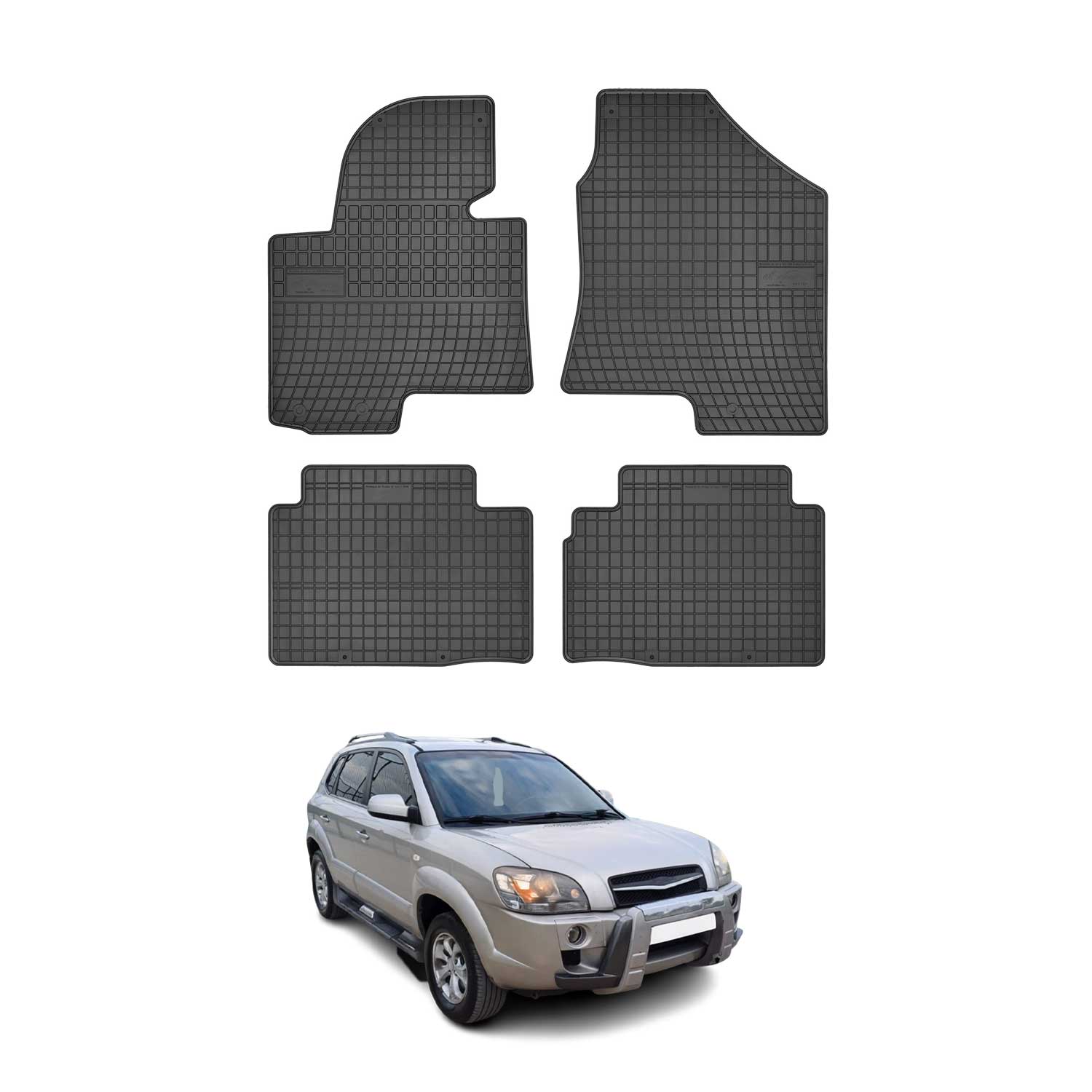 OMAC Gummi Fußmatten für Hyundai ix35 2010-2015 Automatten Gummi Schwarz 4tlg