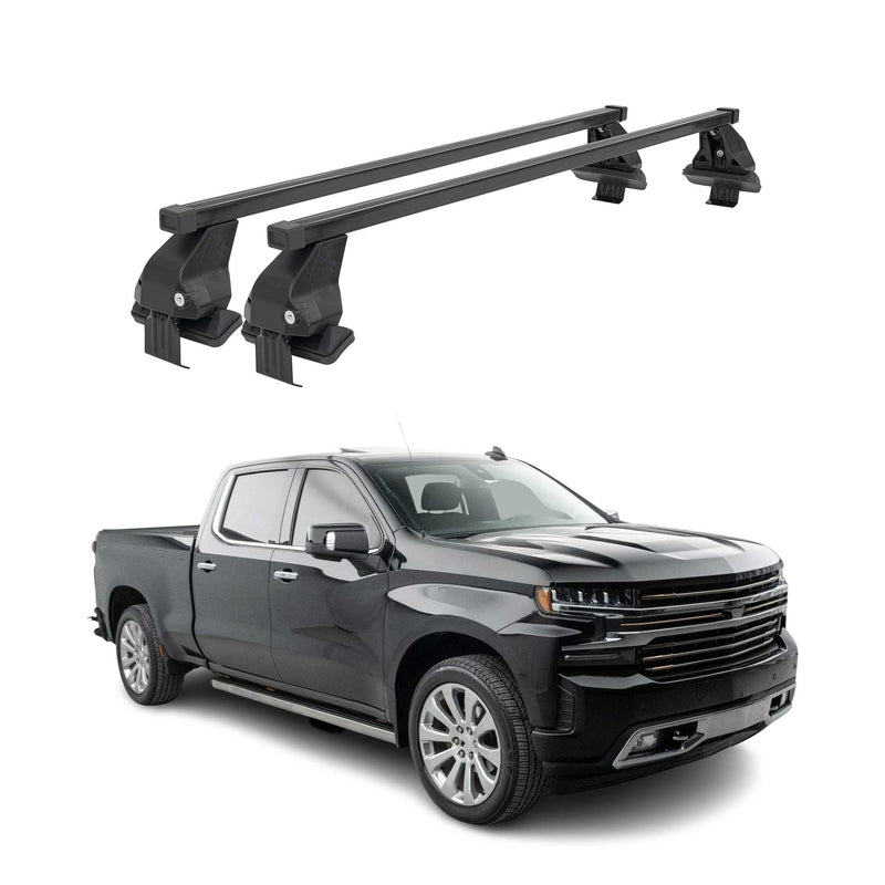 Menabo Dachträger Grundtäger für Chevrolet Silverado IV 2019-25 4 Tür Schwarz 2x