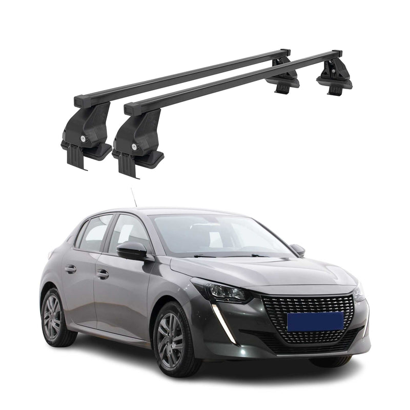 Menabo Dachträger Grundtäger für Peugeot 208 2019-2025 50kg Stahl Schwarz 2 tlg