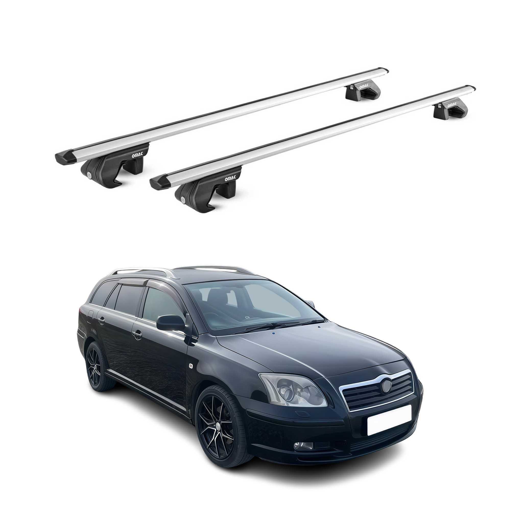 Dachträger für Toyota Avensis mk1 Verso 2001-2003 FL 90kg Alu Silber 2x ABE