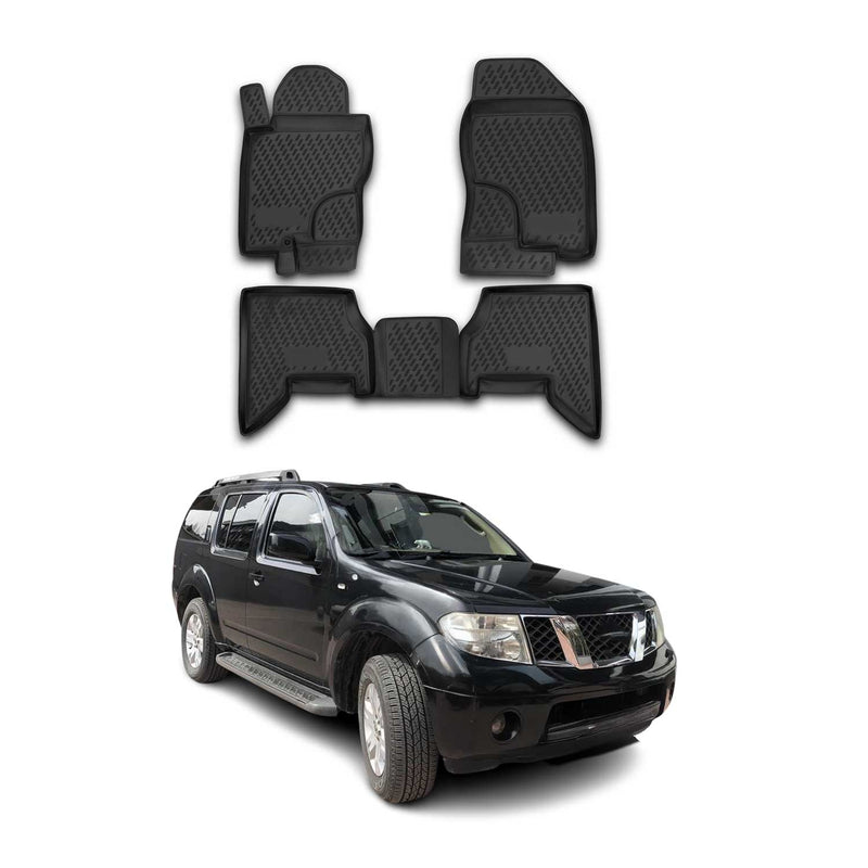 OMAC Gummimatten Fußmatten für Nissan Pathfinder R51 2004-2013 TPE Schwarz 4x