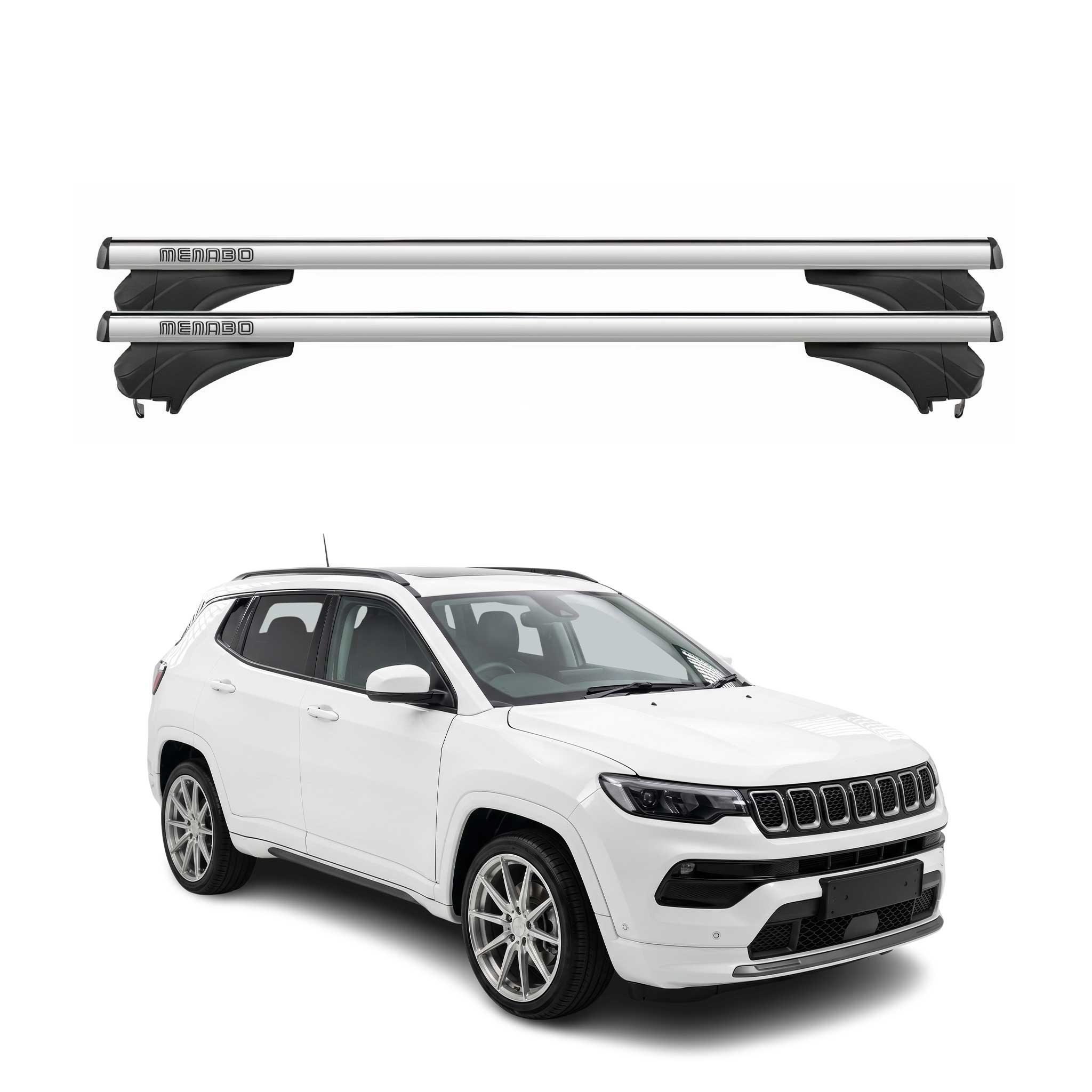 Menabo Dachträger Grundtäger für Jeep Compass III 2025-2026 Aluminium Silber 2x