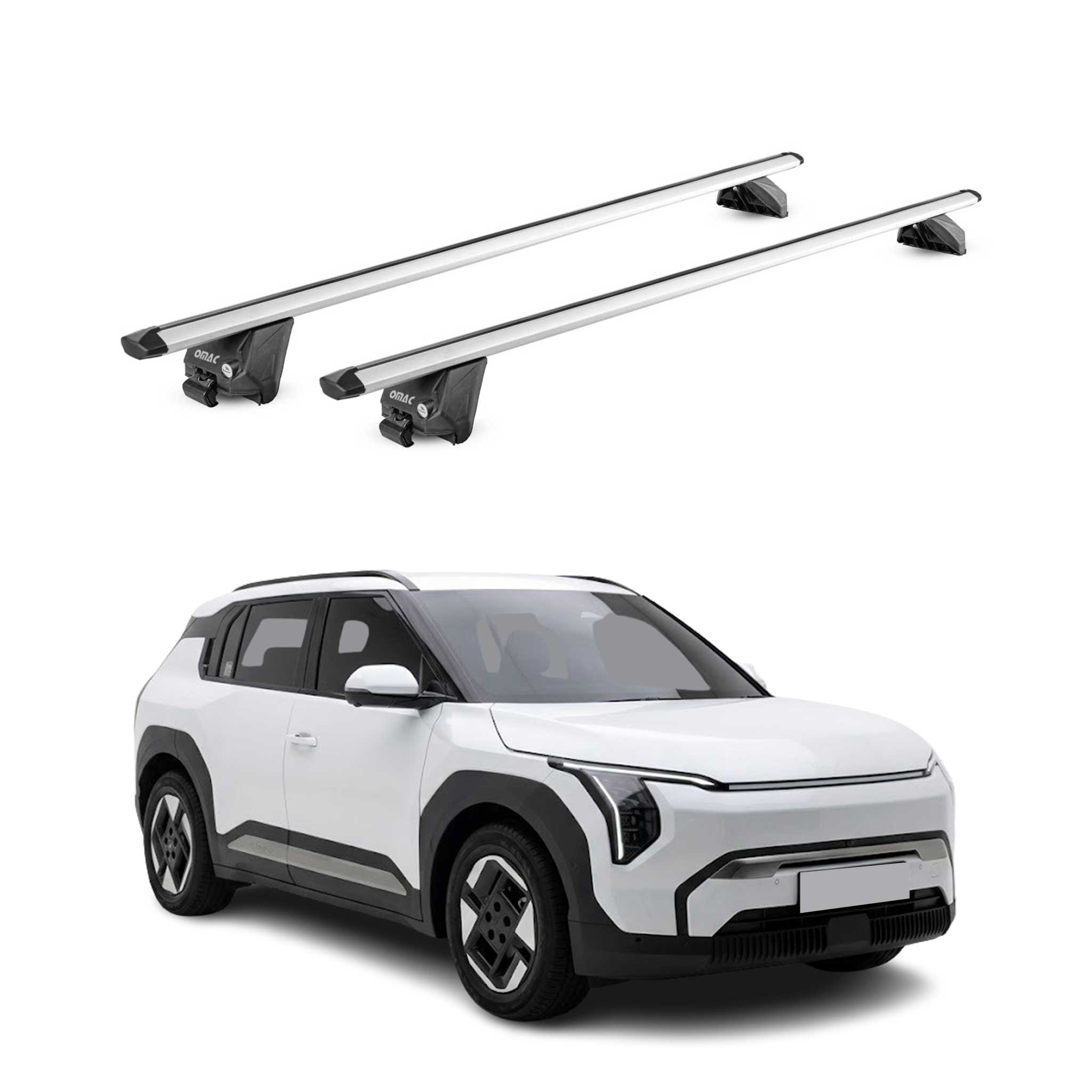Dachträger für Kia EV3 2024-2026 100kg Aluminium Silber 2x ABE