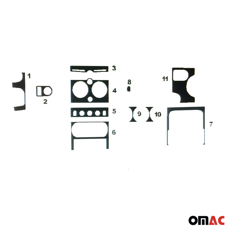 Innenraum Dekor Cockpit für Citroen Berlingo 2003-2008 Piano Schwarz Optik 11tlg