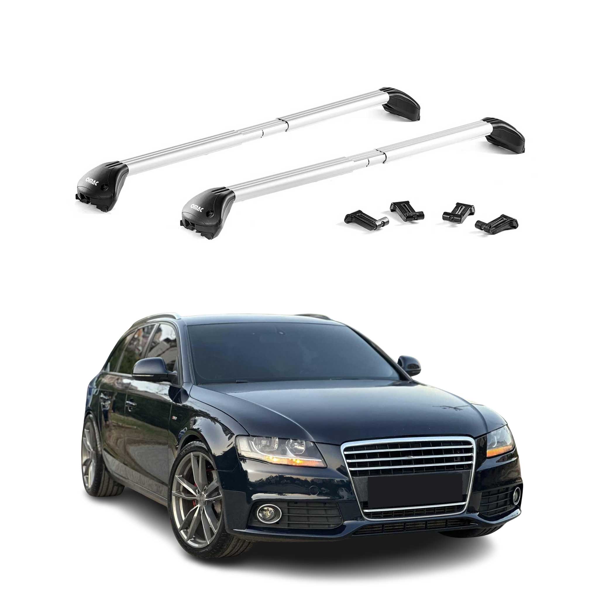 Dachträger Grundtäger für Audi A4 Allroad B8 2009-2015 100kg Alu Silber 2x ABE