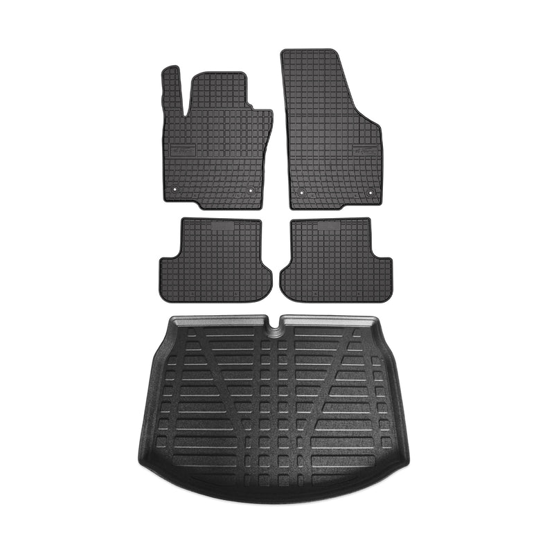 Fußmatten & Kofferraumwanne Set für VW Beetle 2011-2019 Gummi TPE Schwarz 5x