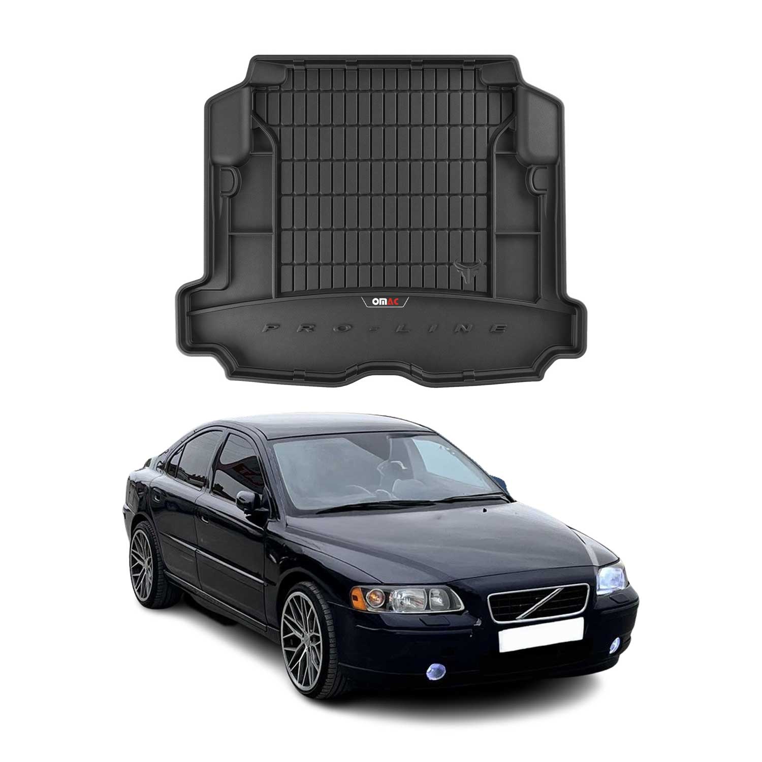 OMAC Gummi Kofferraumwanne für Volvo S60 2001-2010 TPE Laderaumwanne Schwarz