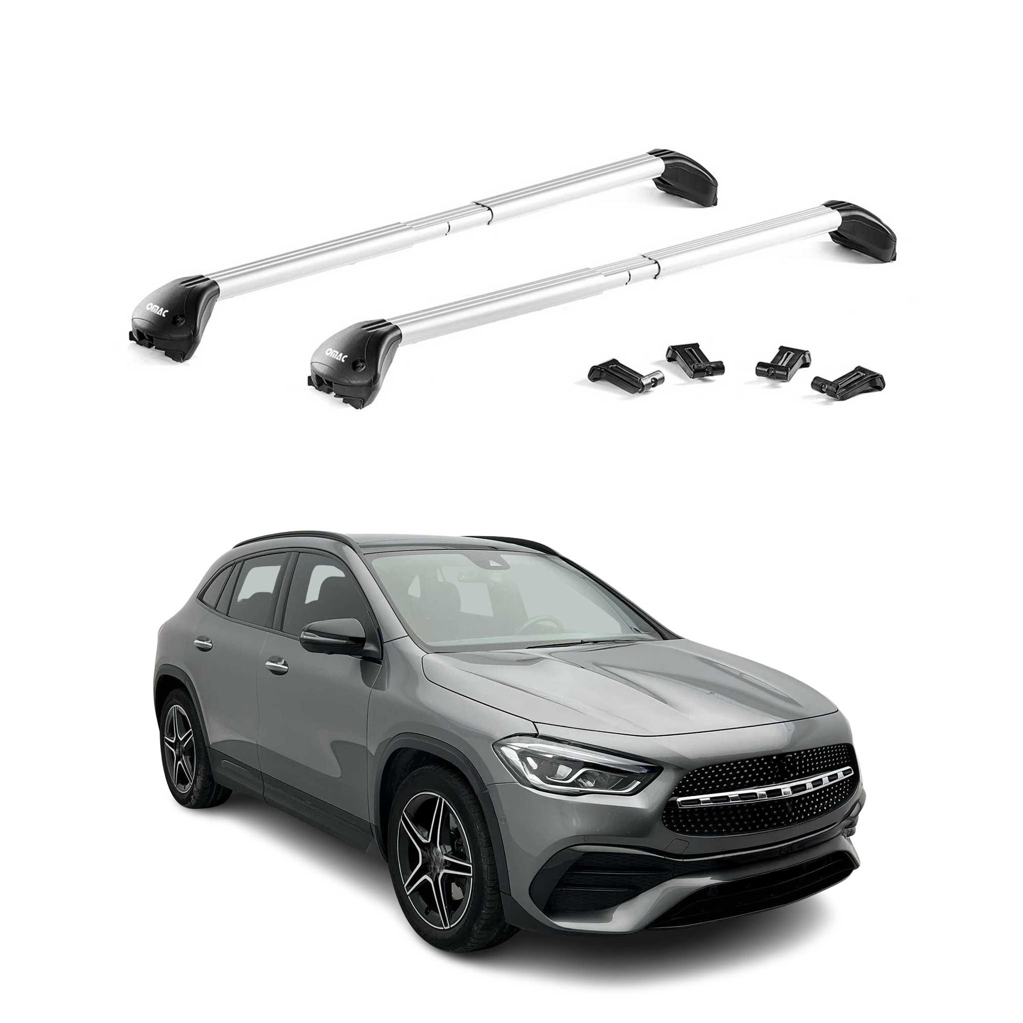 Dachträger Grundtäger für Mercedes GLA H247 2020-2026 100kg Alu Silber 2 tlg ABE
