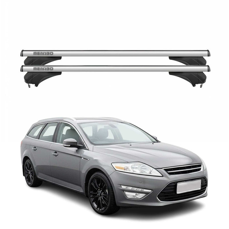 Menabo Dachträger für Ford Mondeo III Kombi 2010-2014 Aluminium Silber 2 tlg