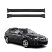 Dachträger Grundtäger für Mazda 6 Kombi 2002-2008 75kg Aluminium Schwarz 2 tlg