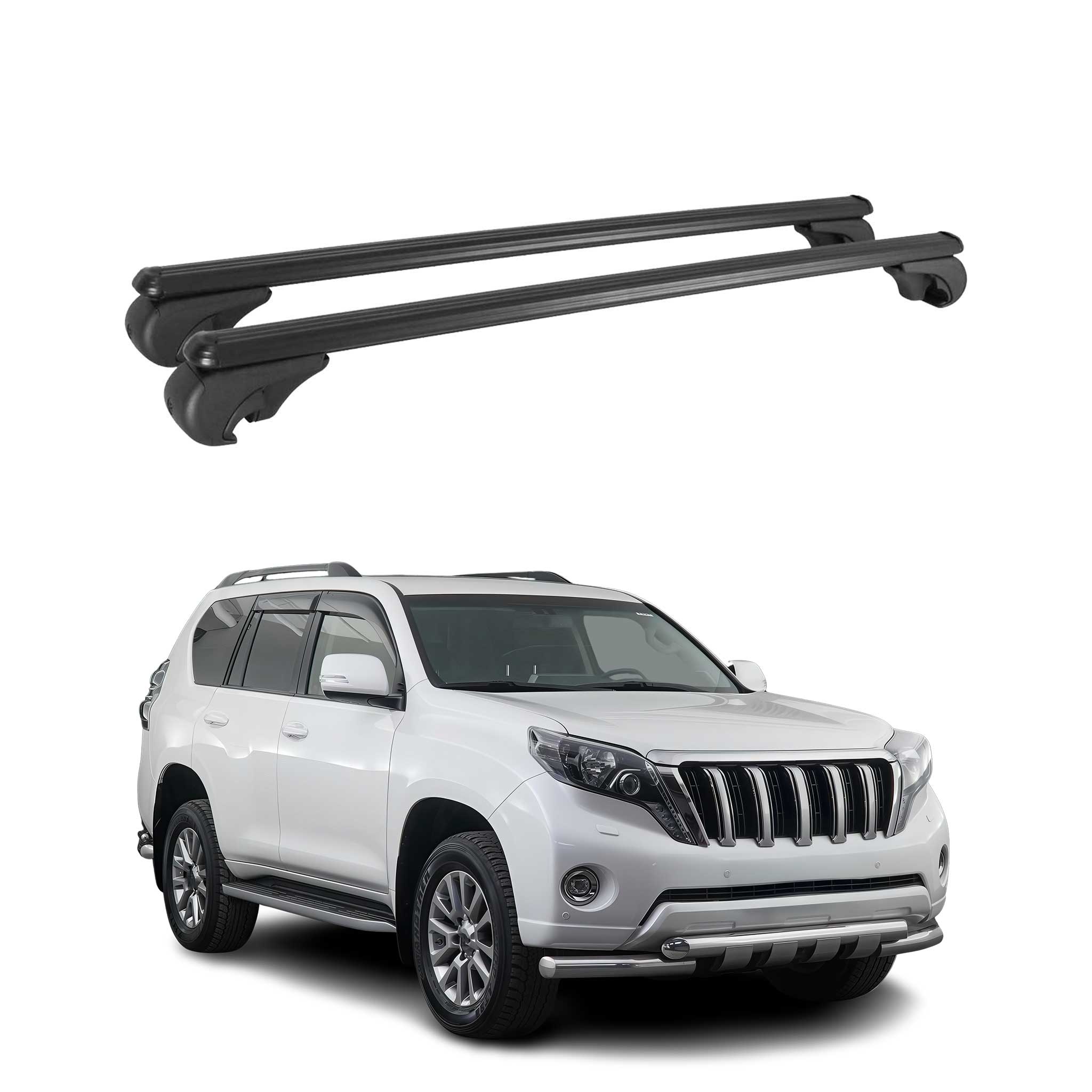 Dachträger für Toyota Land Cruiser Prado J15 2009-2023 Gepäckträger Alu Schwarz