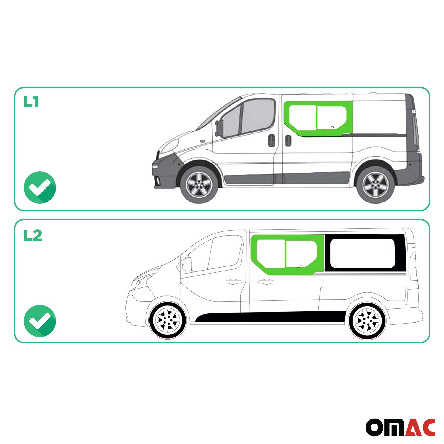 Seitenfenster Auto Schiebefenster für Opel Vivaro 2001-2014 Rechts L1 L2