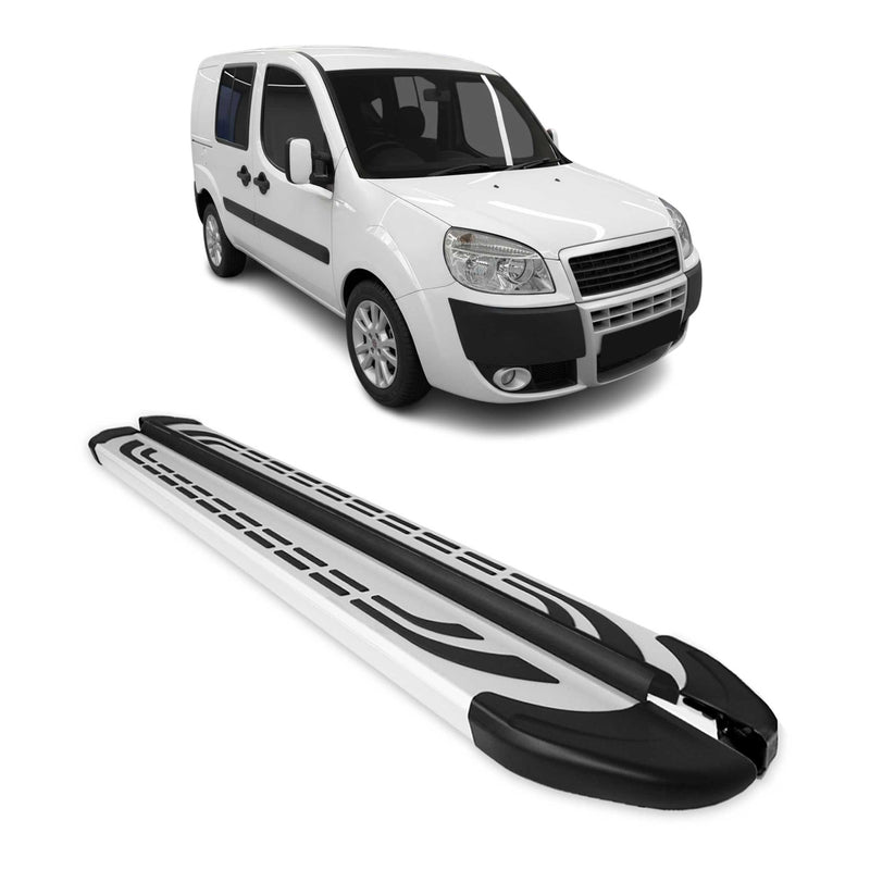 Trittbretter Seitenschweller für Fiat Doblo L1 Kurzer 2000-2010 Alu Grau