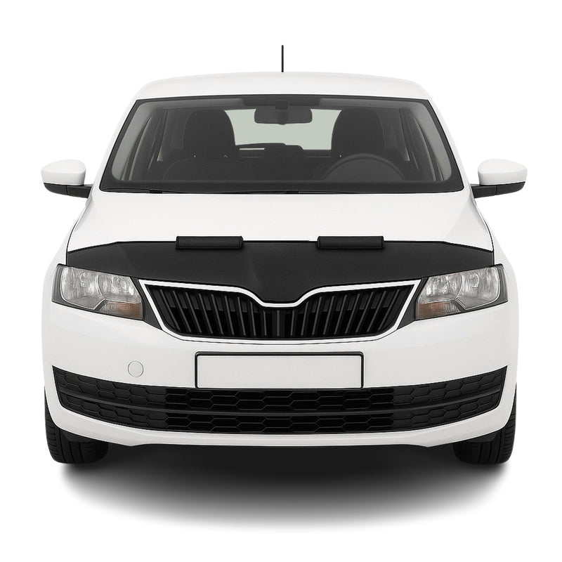 Haubenbra Steinschlagschutz für Skoda Rapid Limo 2012-2019 Schwarz Halb