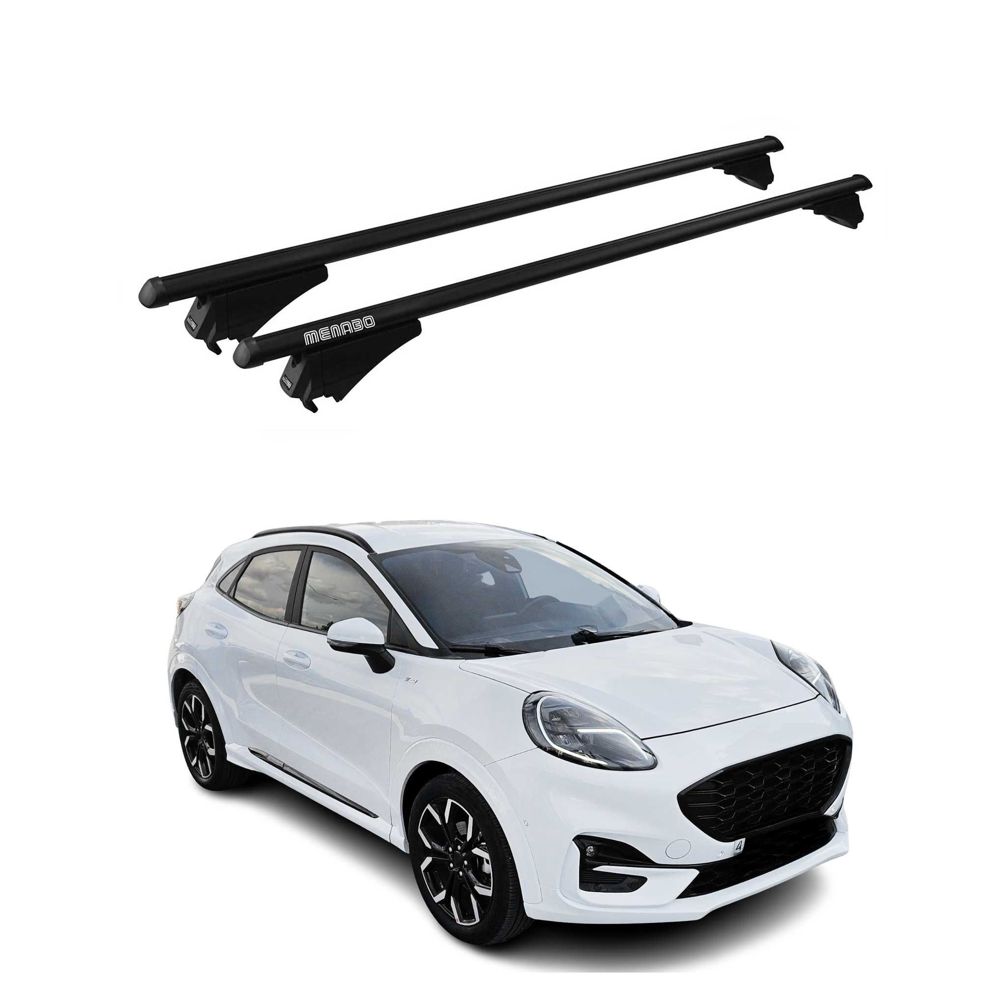 Menabo Dachträger Grundtäger für Ford Puma 2019-2026 75kg Alu Schwarz 2 tlg