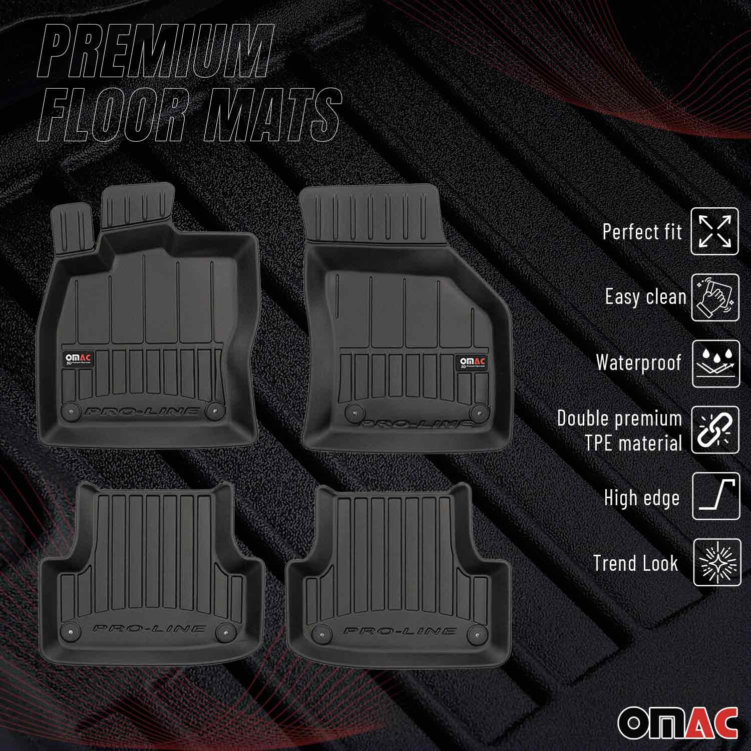 OMAC Gummi Fußmatten für Audi A3 8V Sportback Limo 2012-2020 Premium TPE 4x