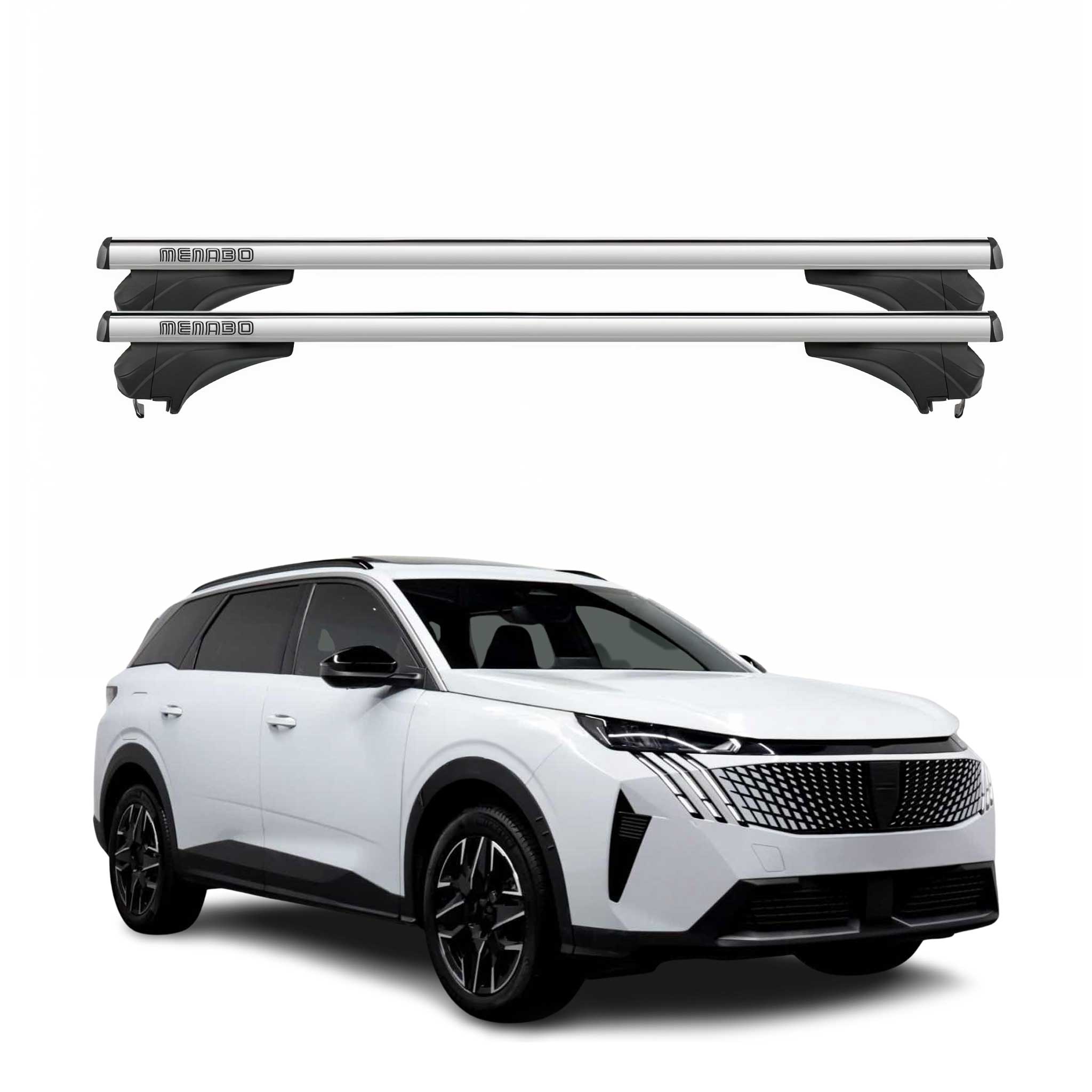 Menabo Dachträger Grundtäger für Peugeot 5008 III 2024-2026 Aluminium Silber 2x