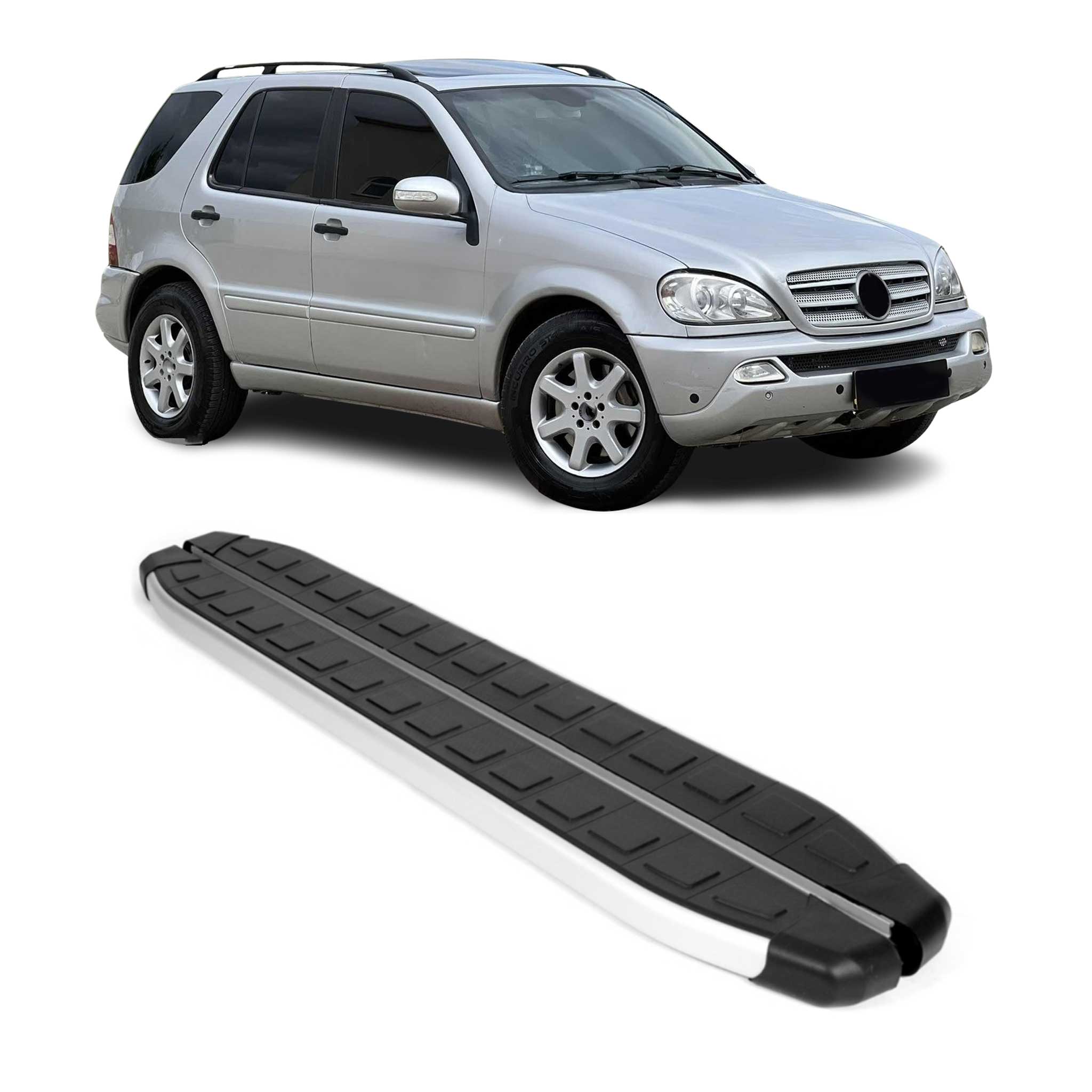 Seitenbretter Trittbretter für Mercedes M Klasse W163 1998-2005 Alu Schwarz