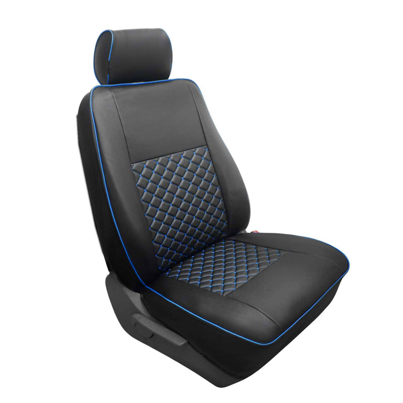 Sitzbezüge für Ford Transit Tourneo Custom 2012-2024 Kunstleder Schwarz Blau