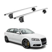 Alu Dachträger für Audi A3 8PA Sportback 2005-2013 TÜV T-Nut 75 kg 2tlg Silber