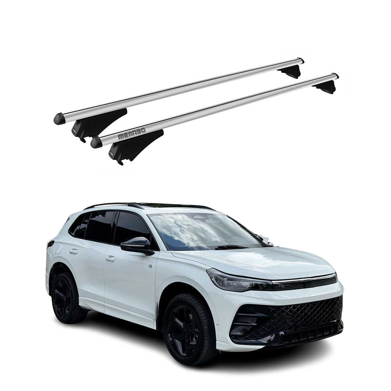 Menabo Dachträger Grundtäger für VW Tiguan 2024-2025 75kg Aluminium Silber 2 tlg