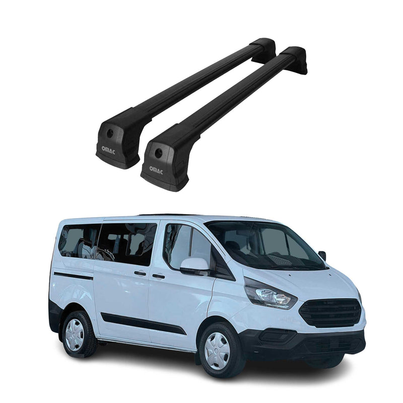 Dachträger Grundtäger für Ford Tourneo Custom 2012-2023 75kg Alu Schwarz 2 tlg