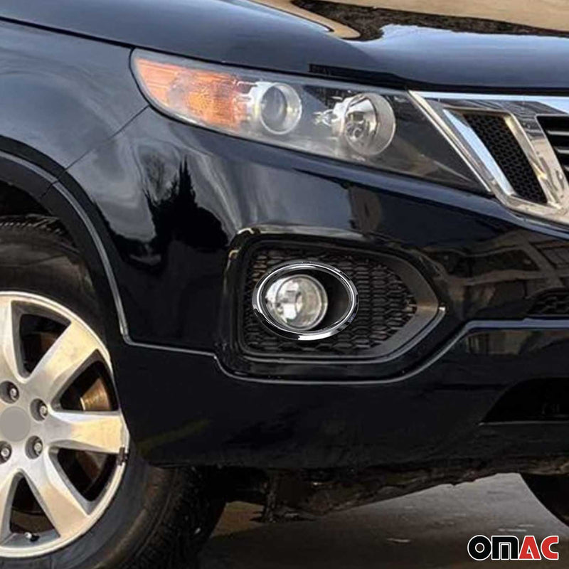 Nebelscheinwerfer Rahmen Umrandung für Kia Sorento 2009-2013 Edelstahl Silber 2x