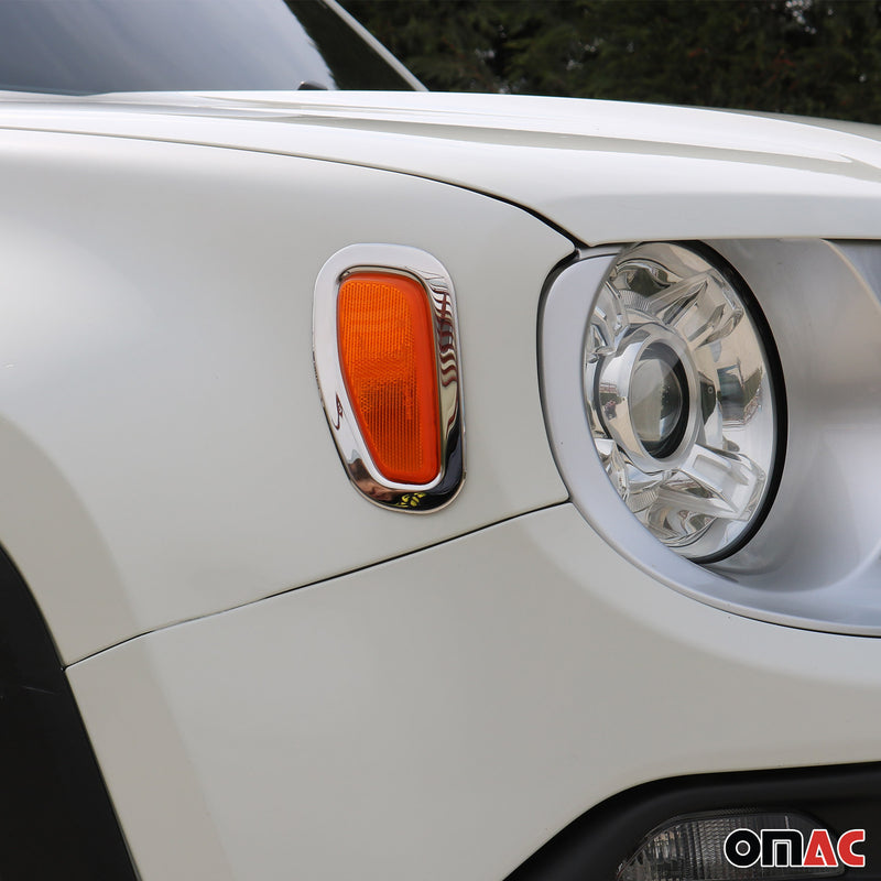 Blinkerrahmen Signalblende Seitenblinker für Jeep Renegade 2019-2024 Edelstahl