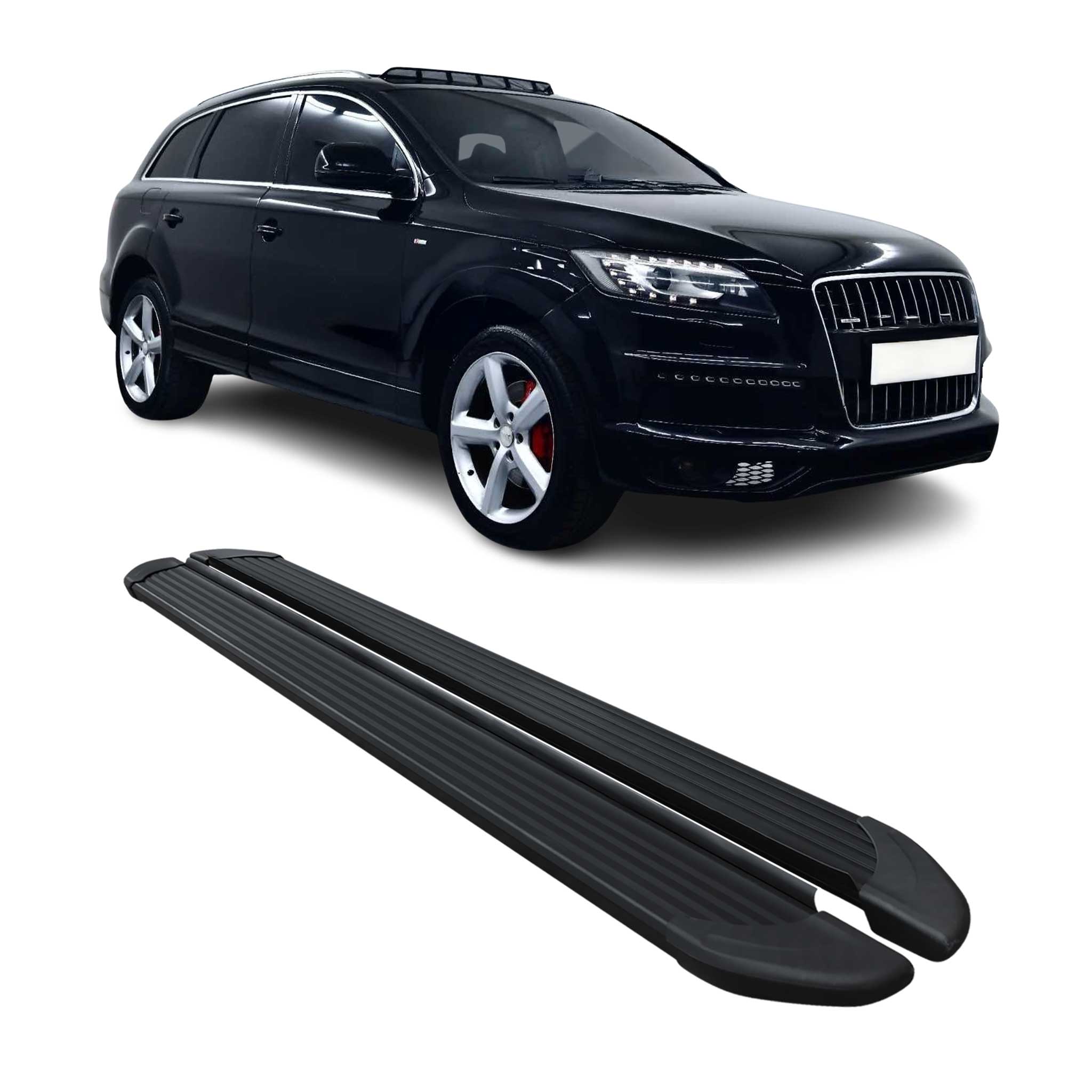 Seitenschweller Trittbretter Schweller für Audi Q7 4LB 2006-2015 Alu Schwarz