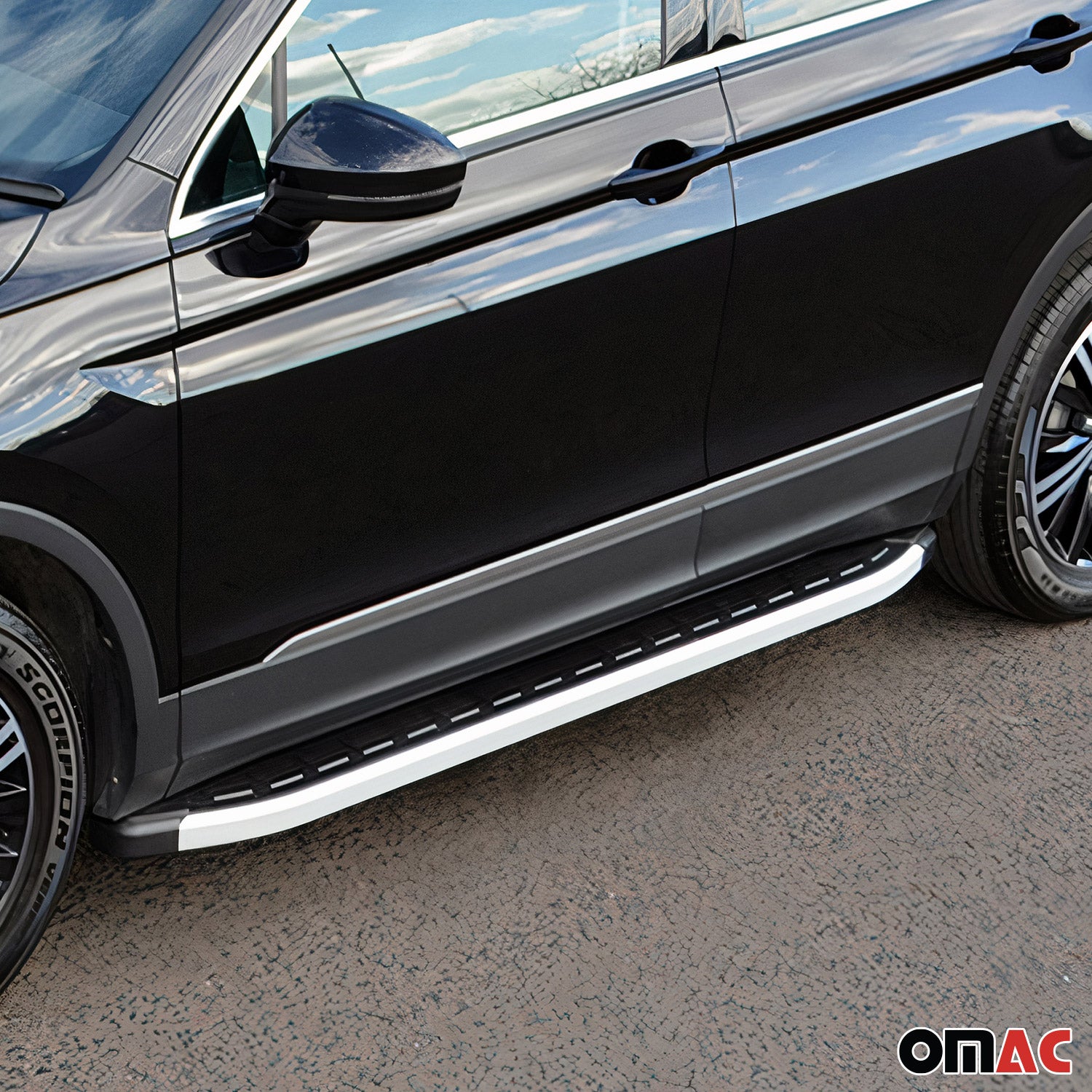 Seitenschweller Seitenbretter Trittbretter für Skoda Yeti 2009-2017 Alu Schwarz