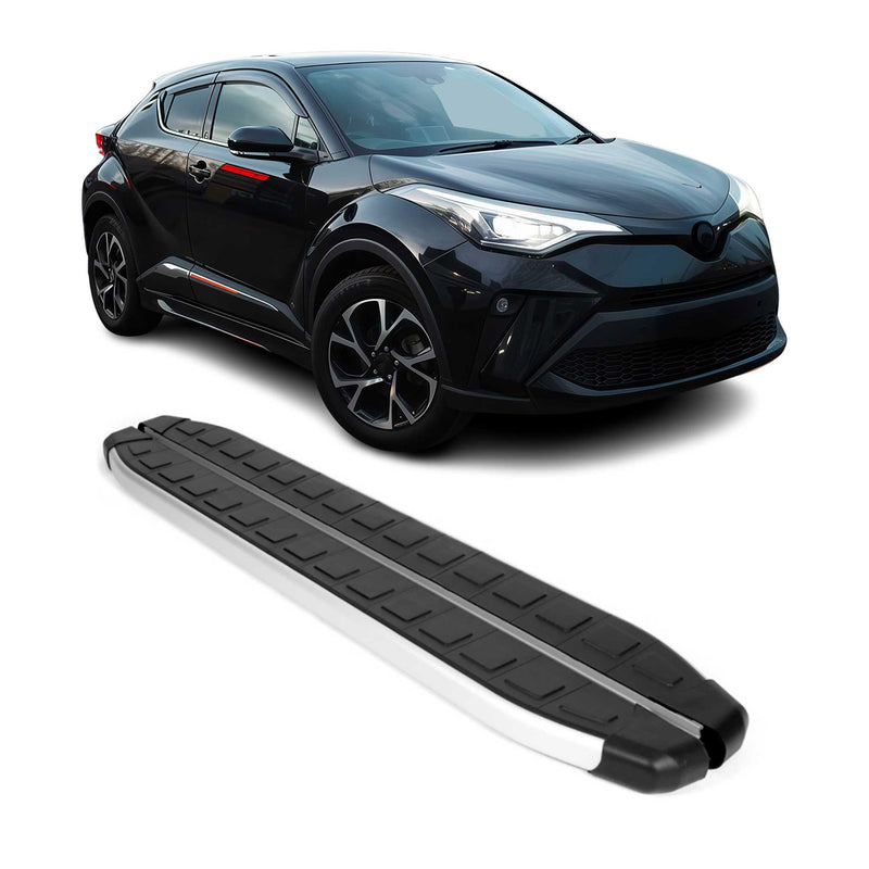 Schweller Seitenbretter Trittbretter für Toyota C-HR Hybrid 2016-25 Alu Schwarz