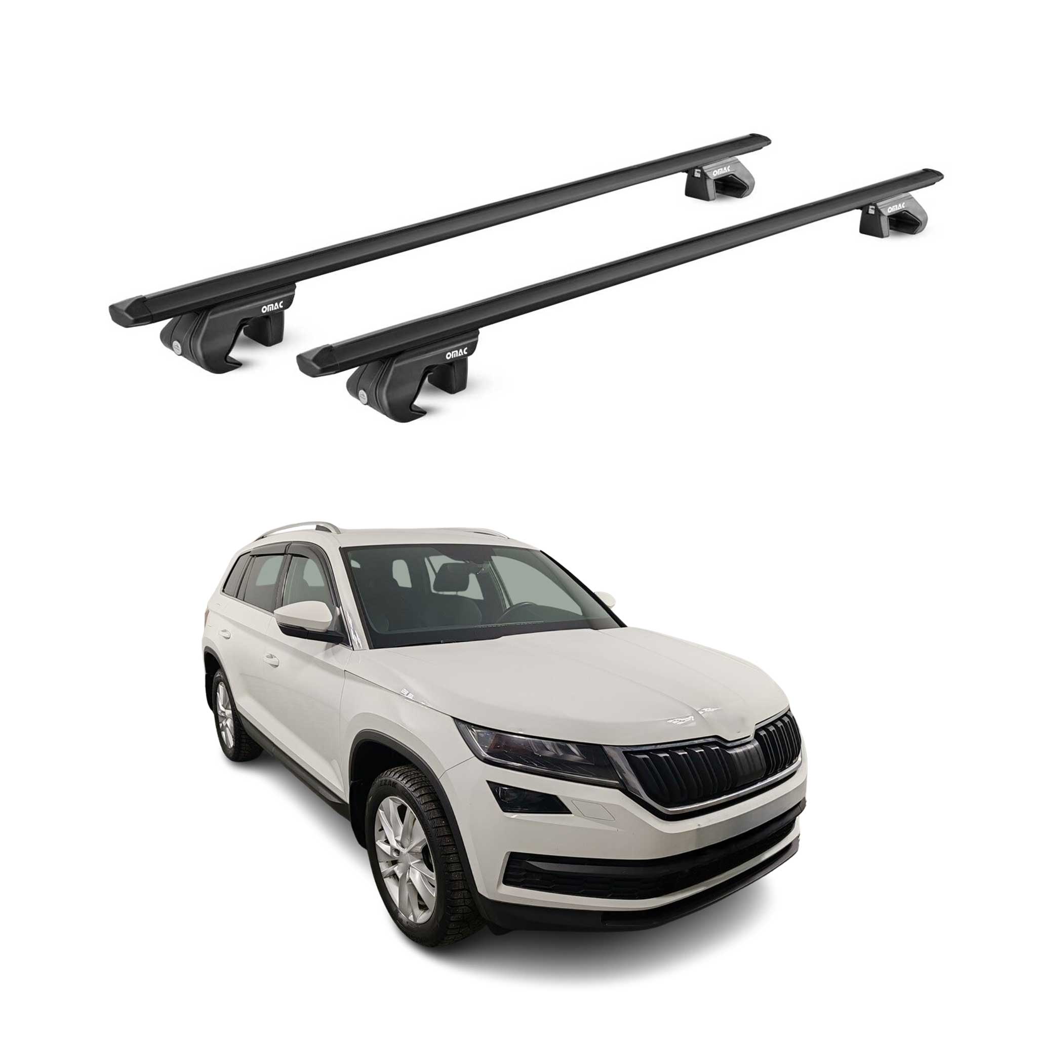 Dachträger Grundtäger für Skoda Kodiaq 2016-2024 90kg Alu Schwarz 2 tlg ABE