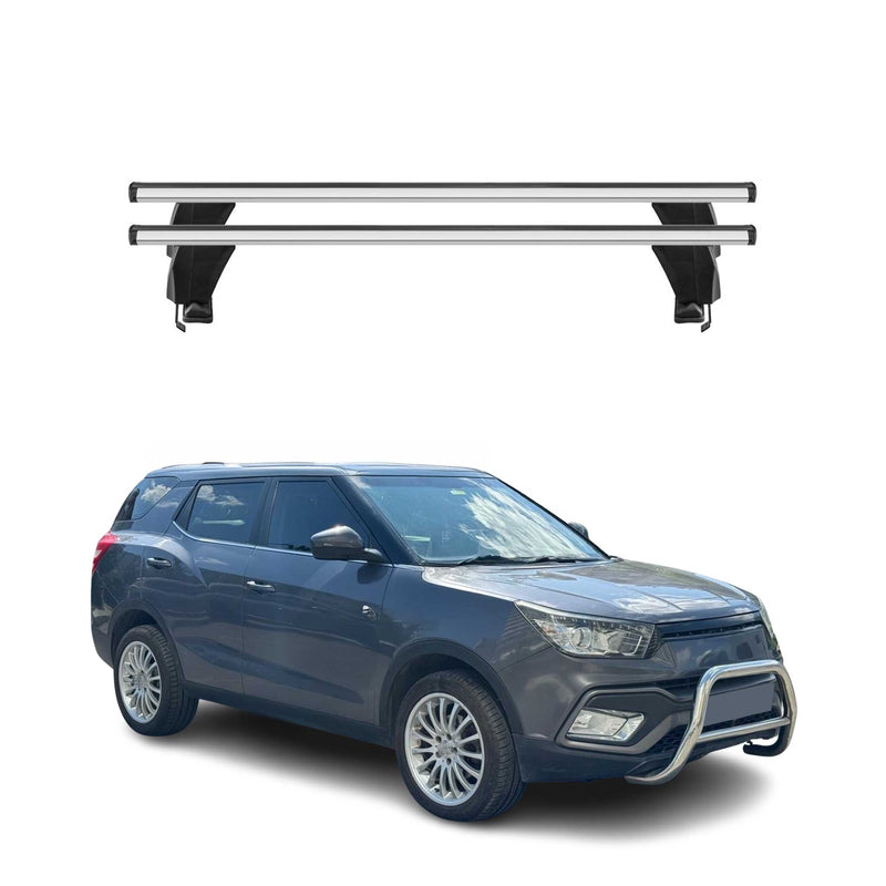Menabo Dachträger Grundtäger für SsangYong XLV 2016-2019 50kg Alu Silber 2 tlg