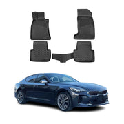 OMAC Gummimatten Fußmatten für Kia Stinger Limo 2018-2023 Automatten Schwarz 4x