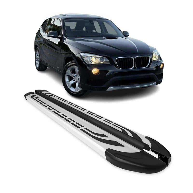 Trittbretter Seitenschweller für BMW X1 2009-2015 Silber Aluminium 2 tlg
