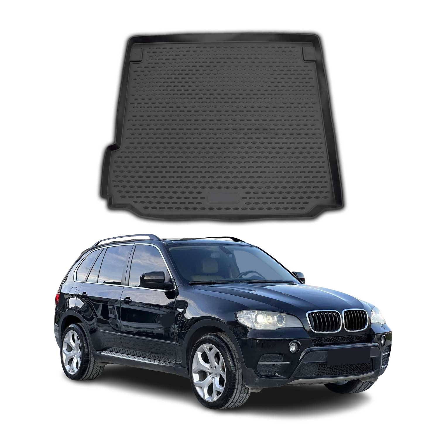 Kofferraummatte Kofferraumwanne für BMW X5 E70 2007-2013 Gummi TPE Schwarz