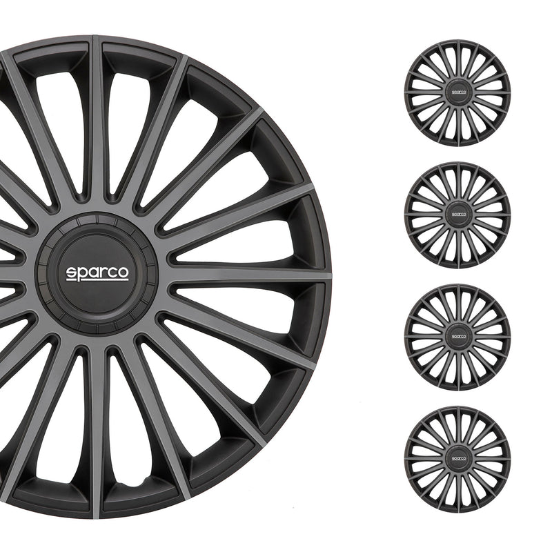 Sparco Radkappen 16 Zoll Treviso Schwarz Grau 4tlg