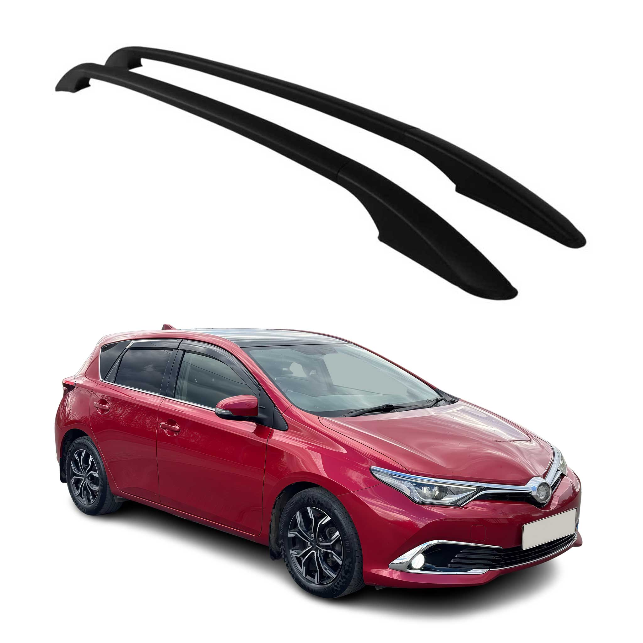 Aluminium Dachreling Relingträger für Toyota Auris 2012-2019 Schwarz 2x