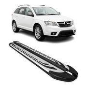 Trittbretter Seitenschweller Seitenbretter für Fiat Freemont 2011-16 Alu Schwarz