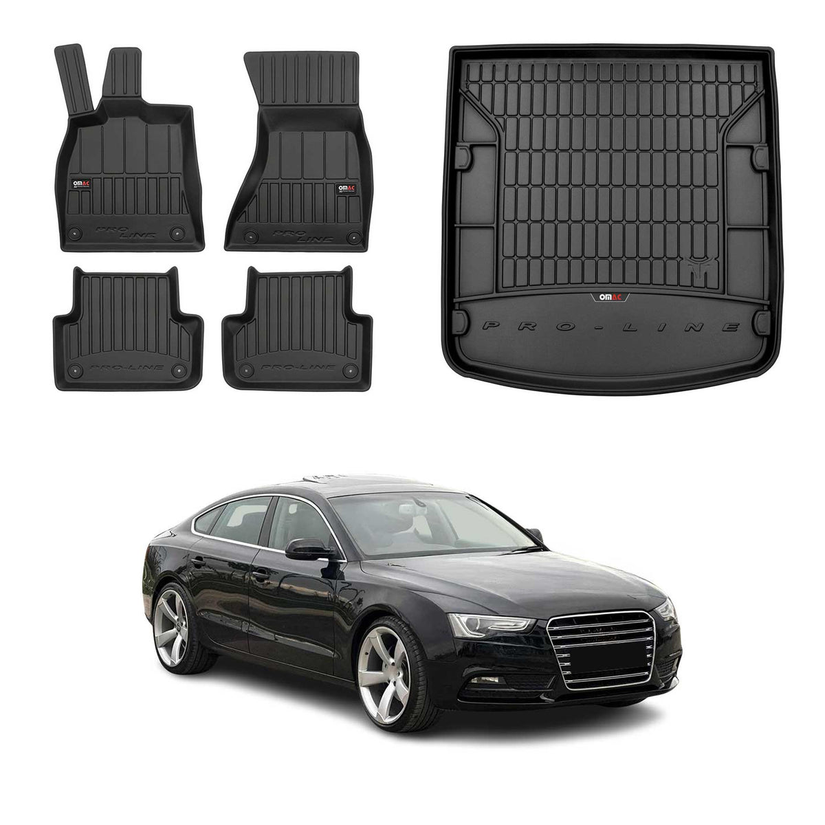Fußmatten & Kofferraumwanne Set für Audi A5 8TA Sportback 2009-2011 Pre-FL