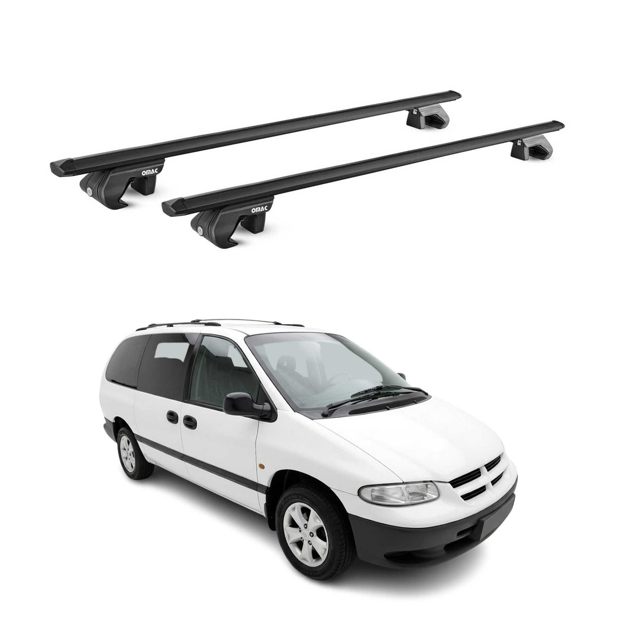 Dachträger für Chrysler Voyager 1996-2000 100kg Aluminium Silber 2x ABE