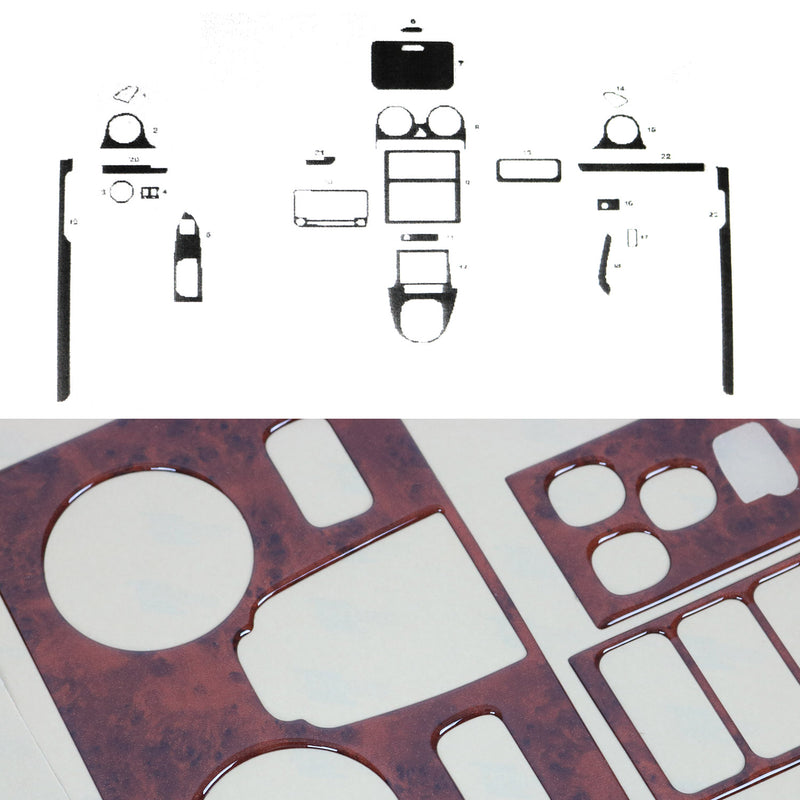 Innenraum Dekor Cockpit für VW Caddy 2010-2015 Wurzelholz Optik 23tlg
