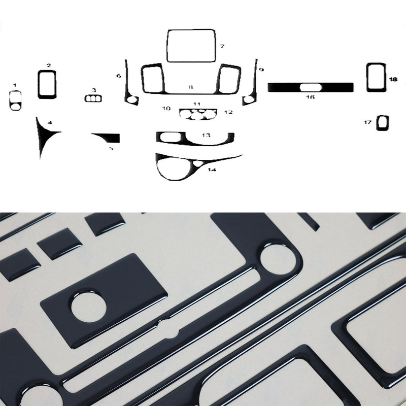 Innenraum Dekor Cockpit für Opel Vivaro 2010-2014 Piano Schwarz Optik 18tlg