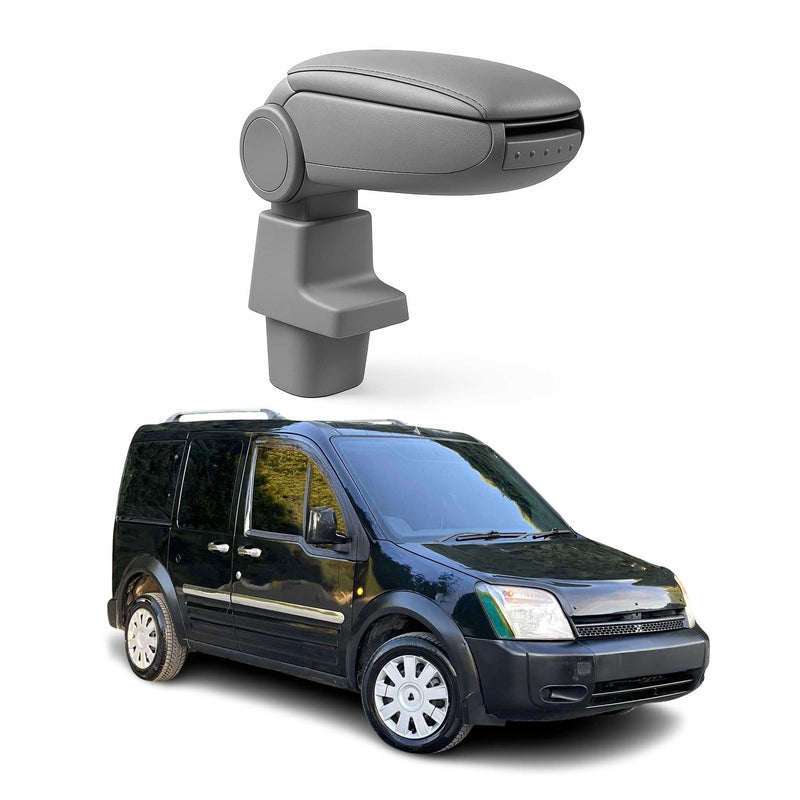 Mittelarmlehne Armlehne für Ford Transit Connect 2002-2009 PU-Leder ABS Grau