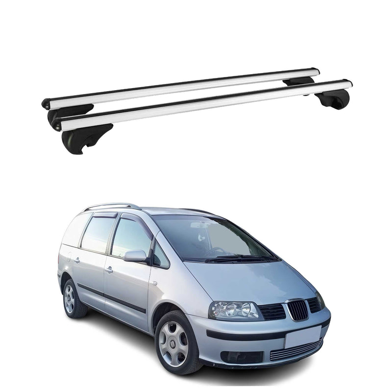 Dachträger Grundtäger für Seat Alhambra mk1 1996-2010 75kg Alu Silber 2 tlg