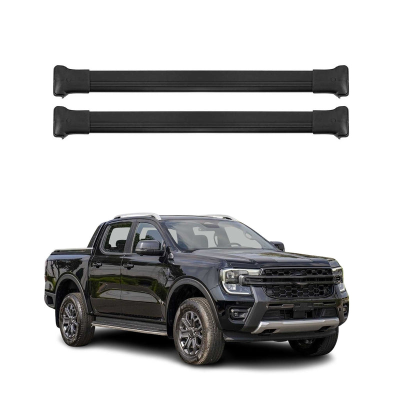 Dachträger Grundtäger für Ford Ranger 2022-2025 75kg Aluminium Schwarz 2 tlg